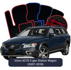 OMEVO Velours-Autofußmatten für Volvo XC70 2 gen Kombi (2007-2016)