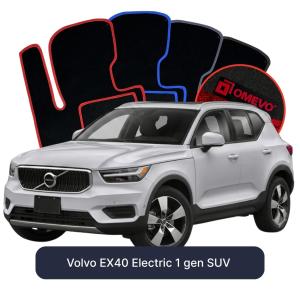 OMEVO Velours-Autofußmatten für Volvo EX40 Elektromotor 1 gen SUV (2017-2025)