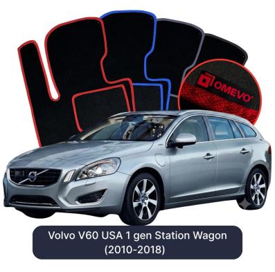 Velours-Autofußmatten OMEVO für Volvo V60 USA 1 gen Kombi (2010–2018)