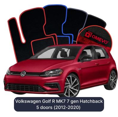 Velours-Autofußmatten OMEVO für Volkswagen Golf R MK7 7 gen Hatchback 5 Türen (2012-2020)