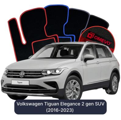 Velours-Autofußmatten OMEVO für Volkswagen Tiguan Elegance 2 gen SUV (2016-2023)