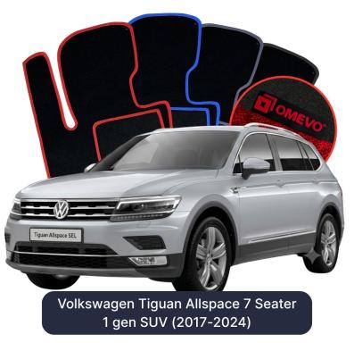 Velours-Autofußmatten OMEVO für Volkswagen Tiguan Allspace 7-Sitzer 1 gen SUV (2017-2024)