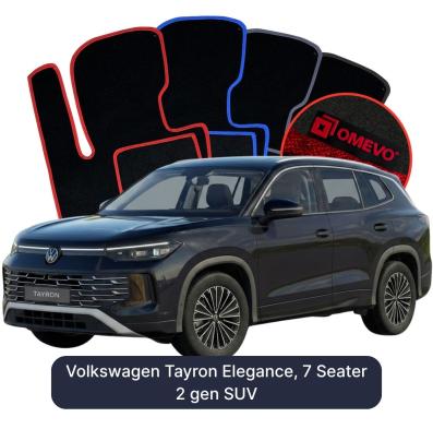 Velours-Autofußmatten OMEVO für Volkswagen Tayron Elegance 7-Sitzer 2 gen SUV (2024-2025)