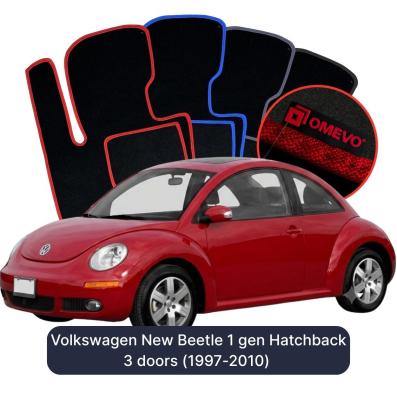 Velours-Autofußmatten OMEVO für Volkswagen New Beetle 1 gen Kompakt 3 Türer (1997-2010)