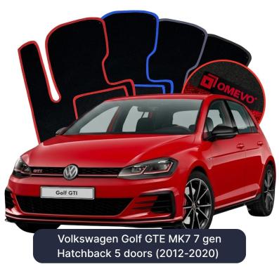 Velours-Autofußmatten OMEVO für Volkswagen Golf GTE MK7 7 gen Kompakt 5 Türer (2012-2020)