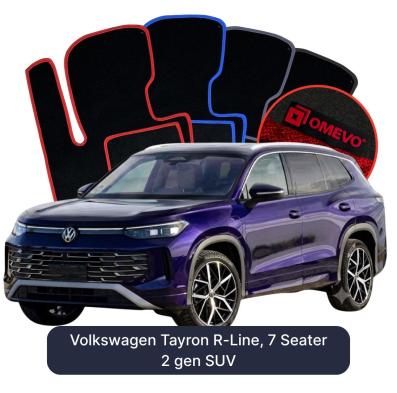 Velours-Autofußmatten OMEVO für Volkswagen Tayron R-Line, 7-Sitzer 2 gen SUV (2024–2025)