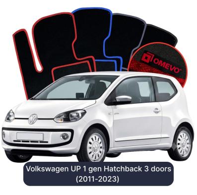 Velours-Autofußmatten OMEVO für Volkswagen UP 1 gen Kompakt 3 Türer (2011-2023)
