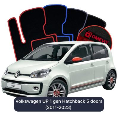 Velours-Autofußmatten OMEVO für Volkswagen UP 1 gen Kompakt 5 Türer (2011-2023)