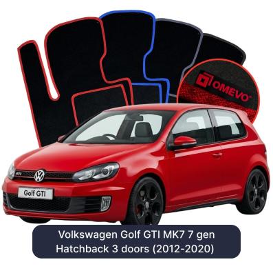 Velours-Autofußmatten OMEVO für Volkswagen Golf GTI MK7 7 gen Kompakt 3 Türer (2012-2020)