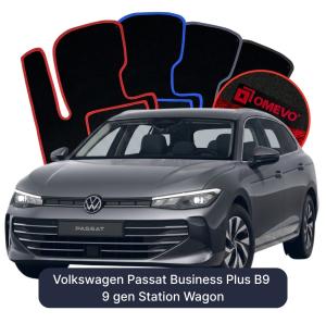 OMEVO Velours-Autofußmatten für Volkswagen Passat Business Plus B9 9 gen Kombi (2024-2025)