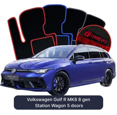 Velours-Autofußmatten OMEVO für Volkswagen Golf R MK8 8 gen Kombi 5 Türer (2019-2025)