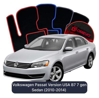 Velours-Autofußmatten OMEVO für Volkswagen Passat B7 7 gen Limousine US-Version (2010-2014)