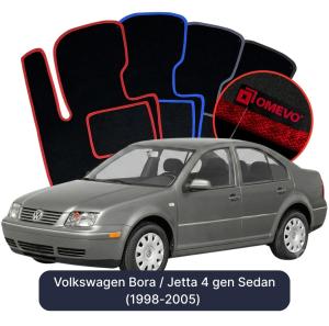 OMEVO Velours-Autofußmatten für Volkswagen Bora / Jetta 4 gen Limousine (1998-2005)