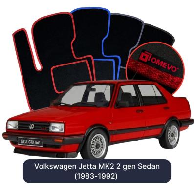 Velours-Autofußmatten OMEVO für Volkswagen Jetta MK2 2 gen Limousine (1983-1992)