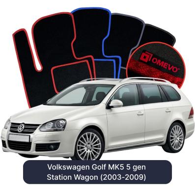 Velours-Autofußmatten OMEVO für Volkswagen Golf MK5 5 gen Kombi (2003-2009)