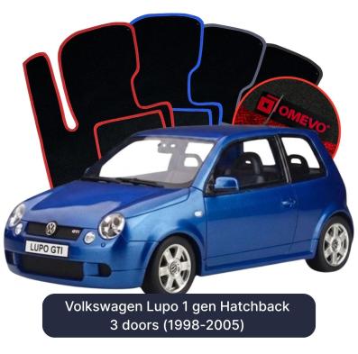 Velours-Autofußmatten OMEVO für Volkswagen Lupo 1 gen Kompakt 3 Türer (1998-2005)