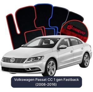 OMEVO Velours-Autofußmatten für Volkswagen Passat CC 1 gen Fastback (2011-2016)