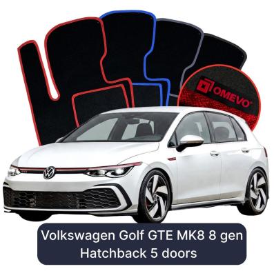 Velours-Autofußmatten OMEVO für Volkswagen Golf GTE MK8 8 gen Hatchback 5 Türen (2019-2025)