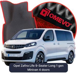 OMEVO 5D Pro EVA Fußmatten für Opel Zafira Life 9-Sitzer Langversion 1 gen Minivan 4 Türer (2019-2026)
