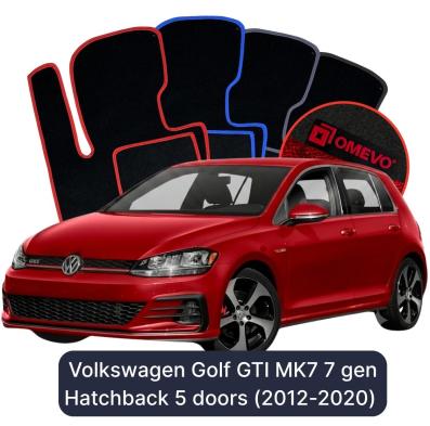 Velours-Autofußmatten OMEVO für Volkswagen Golf GTI MK7 7 gen Kompakt 5 Türer (2012-2020)