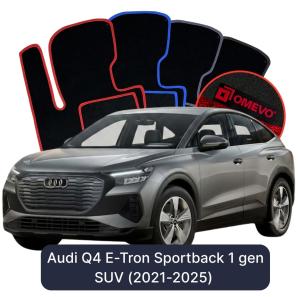 OMEVO Velours-Autofußmatten für Audi Q4 E-Tron Sportback 1 gen SUV (2021-2025)