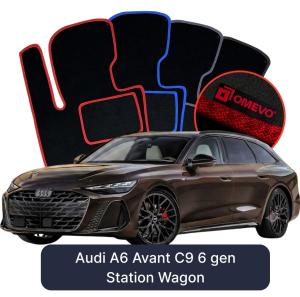 OMEVO Velours-Autofußmatten für Audi A6 Avant C9 6 gen Kombi (2024-2025)