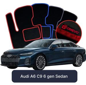 OMEVO Velours-Autofußmatten für Audi A6 C9 6 gen Limousine (2024-2025)