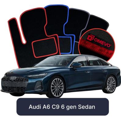 Velours-Autofußmatten OMEVO für Audi A6 C9 6 gen Limousine (2024-2025)