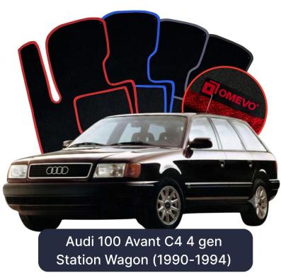 Velours-Autofußmatten OMEVO für Audi 100 Avant C4 4 gen Kombi (1990-1994)