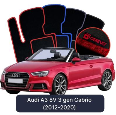 Velours-Autofußmatten OMEVO für Audi A3 8V 3 gen Cabrio (2012-2020)