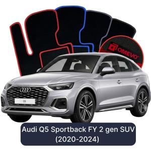 OMEVO Velours-Autofußmatten für Audi Q5 Sportback FY 2 gen SUV (2020-2024)