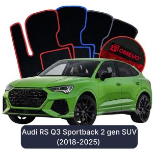 OMEVO Velours-Autofußmatten für  Audi RS Q3 sportback 2 gen SUV (2018-2025)