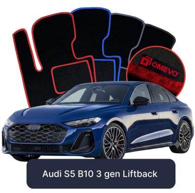 Velours-Autofußmatten OMEVO für Audi S5 B10 3 gen Liftback (2024-2025)