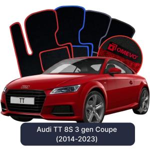 OMEVO Velours-Autofußmatten für Audi TT 8S 3 gen Coupe (2014-2023)
