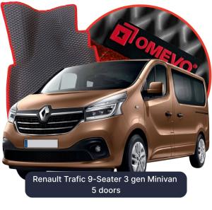 OMEVO 5D Pro EVA Fußmatten für Renault Trafic 9-Sitzer 3 gen Minivan 5 Türer (2014-2026)