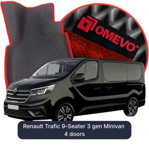 OMEVO 5D Pro EVA Fußmatten für Renault Trafic 9-Sitzer 3 gen Minivan 4 Türen (2014-2026)