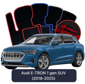 OMEVO Velours-Autofußmatten für Audi E-TRON 1 gen SUV (2018-2025)
