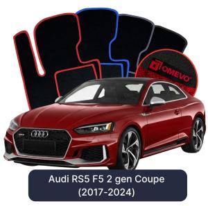 OMEVO Velours-Autofußmatten für Audi RS5 F5 2 gen Coupe (2017-2024)