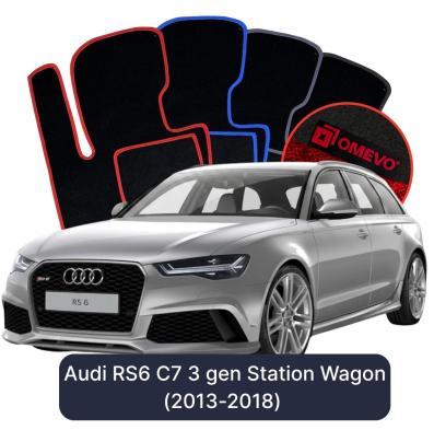 Velours-Autofußmatten OMEVO für Audi RS6 C7 3 gen Kombi (2013-2018)
