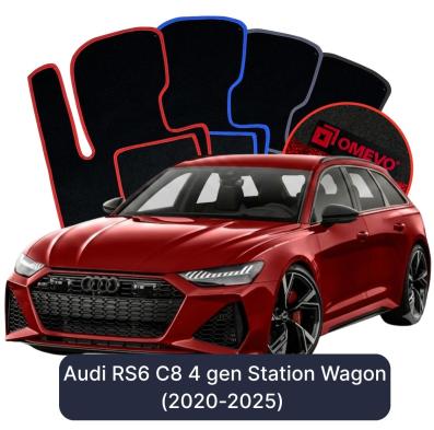 Velours-Autofußmatten OMEVO für Audi RS6 C8 4 gen Kombi (2020-2025)