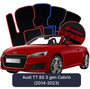 OMEVO Velours-Autofußmatten für Audi TT 8S 3 gen Cabrio (2014-2023)