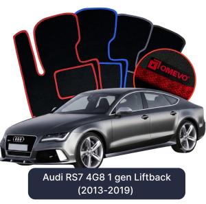 OMEVO Velours-Autofußmatten für Audi RS7 4G8 1 gen Liftback (2013-2019)