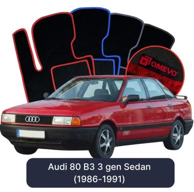 Velours-Autofußmatten OMEVO für Audi 80 B3 3 gen Limousine (1986-1991)