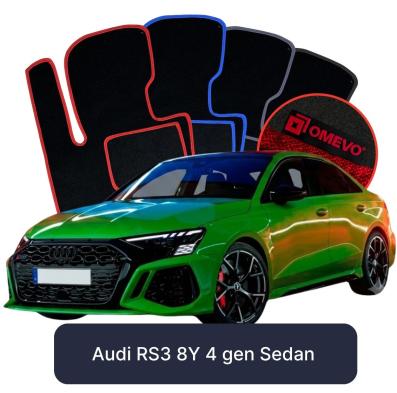 Velours-Autofußmatten OMEVO für Audi RS3 8Y 4 gen Limousine (2020-2025)