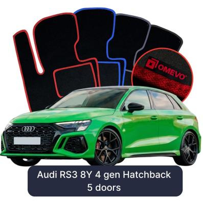 Velours-Autofußmatten OMEVO für Audi RS3 8Y 4 gen Kompakt 5 Türer (2020-2025)