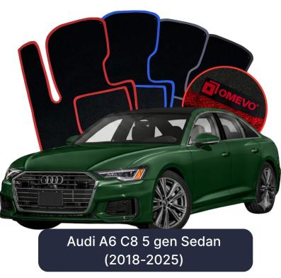 Velours-Autofußmatten OMEVO für Audi A6 C8 5 gen Limousine (2018-2024)