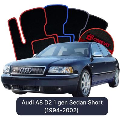 Velours-Autofußmatten OMEVO für Audi A8 D2 1 gen Limousine Kurzversion (1994-2002)