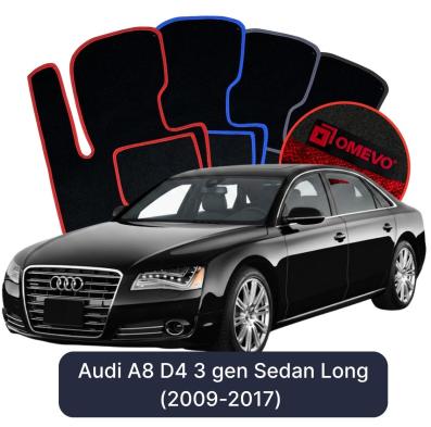 Velours-Autofußmatten OMEVO für Audi A8 D4 3 gen Limousine Langversion (2009-2017)