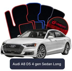 OMEVO Velours-Autofußmatten für Audi A8 D5 4 gen Limousine Langversion (2018-2025)