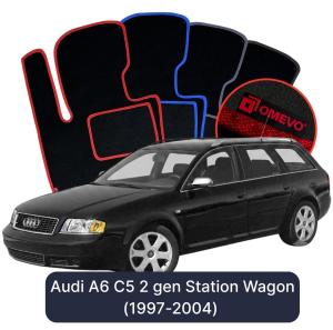OMEVO Velours-Autofußmatten für Audi A6 C5 2 gen Kombi (1997-2004)